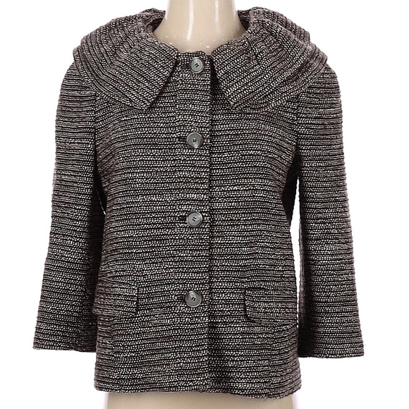 Ann Taylor Jackets & Blazers - Ann Taylor Textured Black and Gray Wool Blend Blazer Size 4